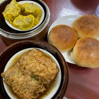 Mei Sum Dim Sum - Mushroom Chicken Dumpling(top) * Bean Curd Roll(bottom) * Baked Barbecue Pork Manapua(right) - Dim Sum Near Me - Honolulu, Hawaii Mei Sum Dim Sum - Mushroom Chicken Dumpling(top) * Bean Curd Roll(bottom) * Baked Barbecue Pork Manapua(right) - Dim Sum Near Me - Honolulu, Hawaii