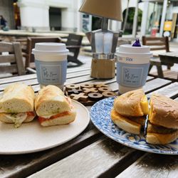 Mr Bean Coffee Shop - Caprese Sandwich Latte and Breakfast Sandwich