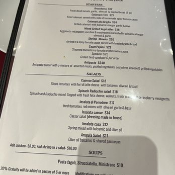 Anna And Lucio's Trattoria - Menu (Starters, Salads, & Soups) - Salad Near Me - Maple, Ontario