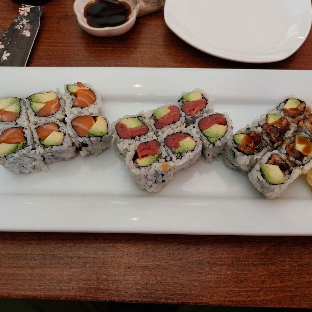 Sakura Japanese Restaurant - Sushi Combination Lunch Special (3 Rolls) - Salmon Avocado, Tuna Avocado, Eel Avocado - Japanese Near Me - Wyckoff, New Jersey Sakura Japanese Restaurant - Sushi Combination Lunch Special (3 Rolls) - Salmon Avocado, Tuna Avocado, Eel Avocado - Japanese Near Me - Wyckoff, New Jersey
