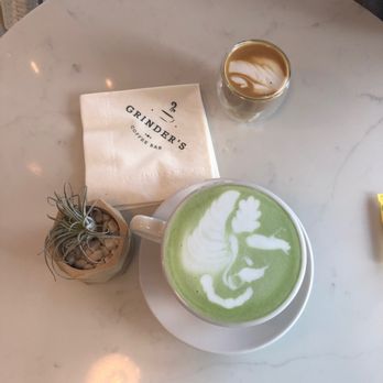Grinder’s Coffee Bar - Cortado & a matcha latte yum!!! - Coffee & Tea Near Me - Houston, Texas Grinder’s Coffee Bar - Cortado & a matcha latte yum!!! - Coffee & Tea Near Me - Houston, Texas