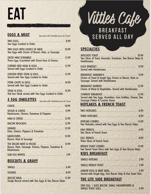 Menu photo 5 Vittles Cafe Cedar City, UT