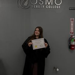 Cosmo Beauty College - Me graduating