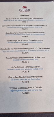 Menu photo 1 Gasthof Ochsen Ravensburg, BW Menu photo 1 Gasthof Ochsen Ravensburg, BW