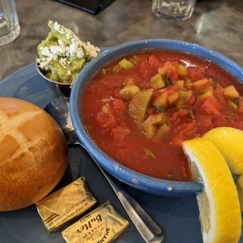 Eclectic Cafe - Vegan Gazpacho with a side of guacamole - New American Near Me - Tucson, Arizona