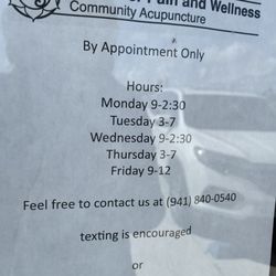 Points for Pain and Wellness - Hours contact info
