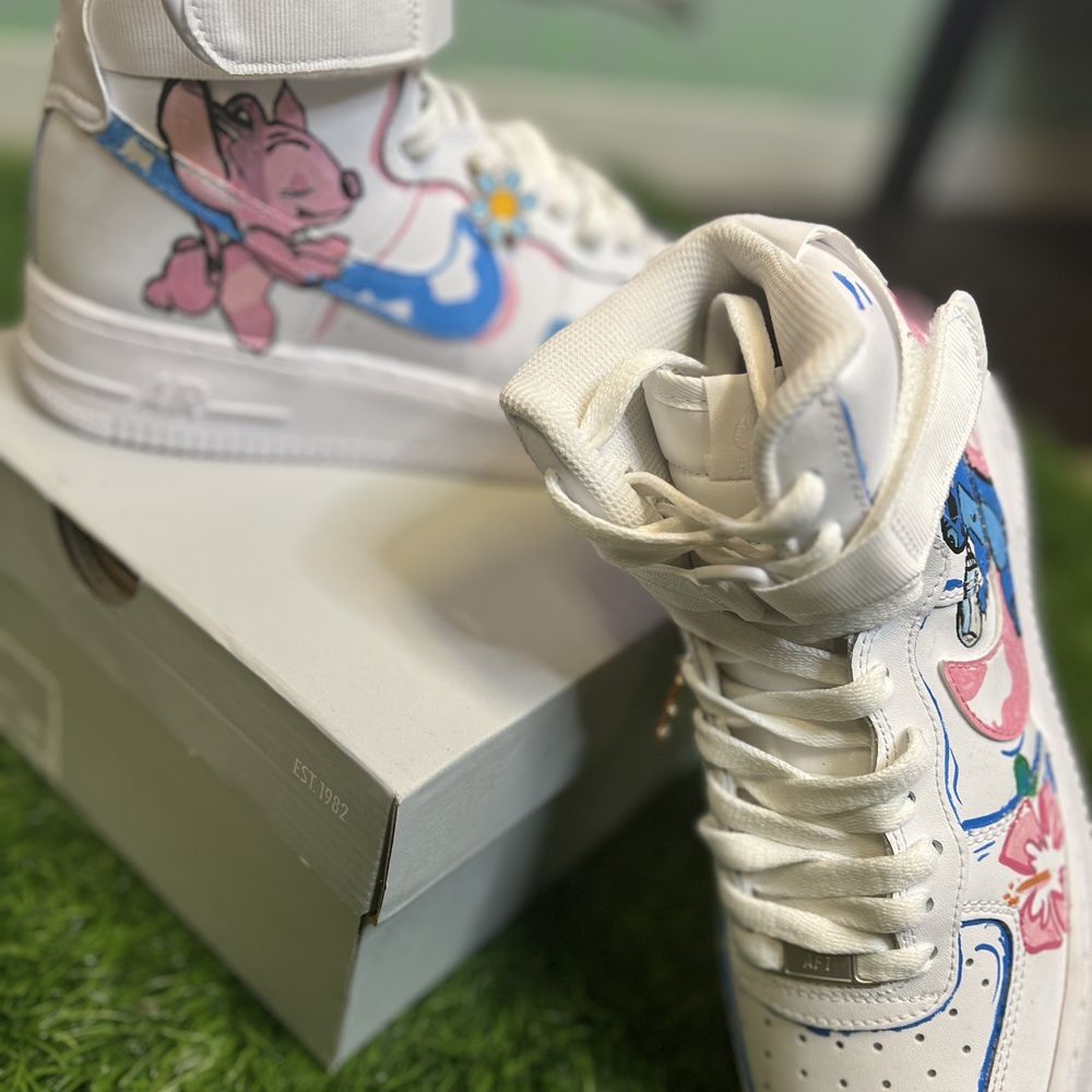 Sneaker Doodle - Stitch and Angel looking good with Aloha flowers - Hobby Shops Near Me - Buford, Georgia Sneaker Doodle - Stitch and Angel looking good with Aloha flowers - Hobby Shops Near Me - Buford, Georgia
