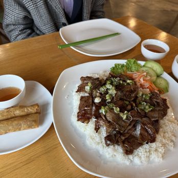 Rice Fields - Pork w/ Broken Rice C1 and shrimp and pork egg rolls - Vietnamese Near Me - Richmond, Virginia