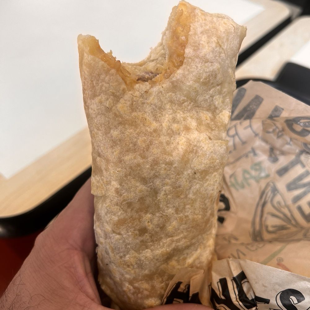 The picture might make the burrito look big but it is not. The picture might make the burrito look big but it is not.