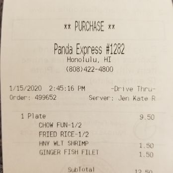 Panda Express - Food costs money, itemized for your convenience. $1.50 upcharges make yu feel extra fancy (not sure it makes up for being broke tho). - Chinese Near Me - Honolulu, Hawaii Panda Express - Food costs money, itemized for your convenience. $1.50 upcharges make yu feel extra fancy (not sure it makes up for being broke tho). - Chinese Near Me - Honolulu, Hawaii