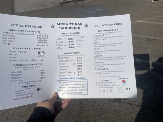 Menu photo 2 MEGA Texas Barbeque Fresno, CA