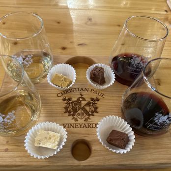 Christian Paul Vineyards - Holiday Wine + Fudge Flight - Wine Tasting Room Near Me - Elkin, North Carolina Christian Paul Vineyards - Holiday Wine + Fudge Flight - Wine Tasting Room Near Me - Elkin, North Carolina