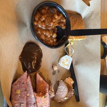 Mission BBQ - Turkey jalapeno sausage and bbq baked beans - Barbeque Near Me - Phoenix, Arizona Mission BBQ - Turkey jalapeno sausage and bbq baked beans - Barbeque Near Me - Phoenix, Arizona