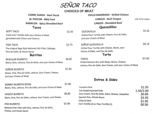 Menu photo 8 Señor Taco Bellevue, WA