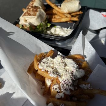 Gyro Crush - Special with lamb and beef shawarma with garlic sauce and fries - Mediterranean Near Me - Lynnwood, Washington