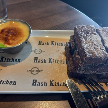 Hash Kitchen - Bread Pudding French Toast Sticks with a Crème Brûlée dipping sauce! - New American Near Me - Peoria, Arizona Hash Kitchen - Bread Pudding French Toast Sticks with a Crème Brûlée dipping sauce! - New American Near Me - Peoria, Arizona