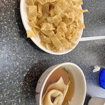 Peking Chinese Restaurant - Complimentary fried won ton snacks and the won ton soup I received with my lunch order. - Chinese Near Me - Lebanon, Tennessee Peking Chinese Restaurant - Complimentary fried won ton snacks and the won ton soup I received with my lunch order. - Chinese Near Me - Lebanon, Tennessee