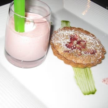 Morimoto Napa - Strawberry milkshake & rhubarb tart - Japanese Near Me - Napa, California Morimoto Napa - Strawberry milkshake & rhubarb tart - Japanese Near Me - Napa, California