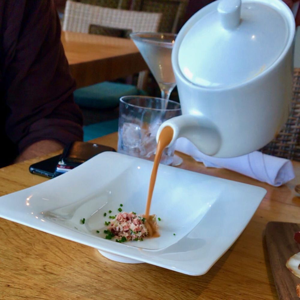 Splashes Restaurant - LOBSTER BISQUE at SPLASHES, Laguna Beach, CA! TABLESIDE Lobster Bisque (Lunch Lobster Salad & Fresh Chives)=$18 - New American Near Me - Laguna Beach, California Splashes Restaurant - LOBSTER BISQUE at SPLASHES, Laguna Beach, CA! TABLESIDE Lobster Bisque (Lunch Lobster Salad & Fresh Chives)=$18 - New American Near Me - Laguna Beach, California
