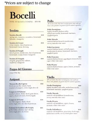 Menu photo 2 Bocelli Restaurant Gwynedd Valley, PA Menu photo 2 Bocelli Restaurant Gwynedd Valley, PA