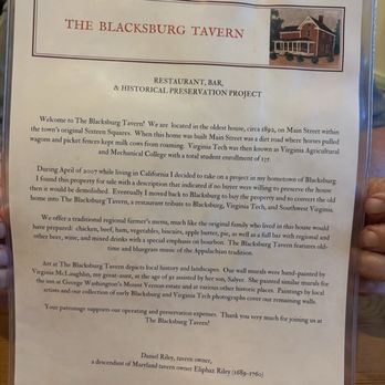 The Blacksburg Tavern - History of tavern - Southern Near Me - Blacksburg, Virginia
