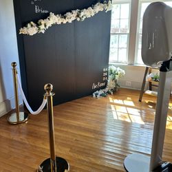 First Flash Photo Booth Tique - Custom backdrop design for wedding photo booth