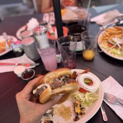 Jen's Seventh Ave Cafe - Juicy mushroom Swiss burger