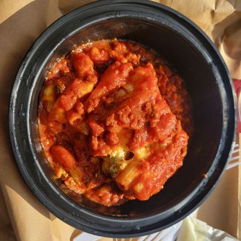 Vince's Spaghetti - Mostaccioli with meat sauce. - Italian Near Me - Rancho Cucamonga, California Vince's Spaghetti - Mostaccioli with meat sauce. - Italian Near Me - Rancho Cucamonga, California