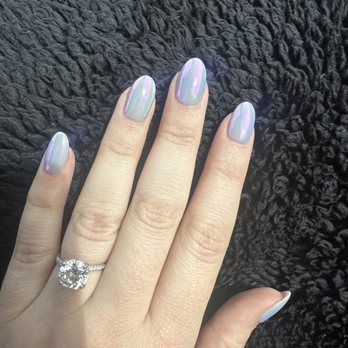 Tk Nails - Purple polish with unicorn chrome - Nail Salons Near Me - Naperville, Illinois