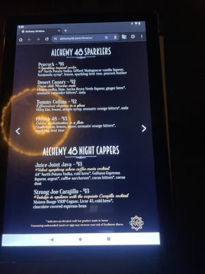 Menu photo 5 Alchemy 48 Mesa, AZ