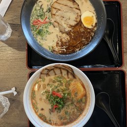 Black Garlic Ramen and Spicy Ramen Black Garlic Ramen and Spicy Ramen