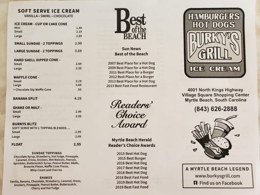 Menu photo 8 Burky's Grill Myrtle Beach, SC