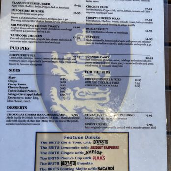 Brit's Pub - Menu page 2 - Pubs Near Me - Minneapolis, Minnesota Brit's Pub - Menu page 2 - Pubs Near Me - Minneapolis, Minnesota