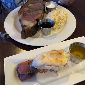 WSW Steakhouse - Rib eye steak with lobsters - Steakhouses Near Me - Hilo, Hawaii WSW Steakhouse - Rib eye steak with lobsters - Steakhouses Near Me - Hilo, Hawaii