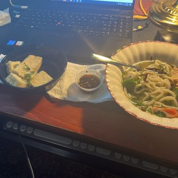 Umami Noodle - Age Dashi Tofu and R7. Seafood Ramen - I substituted udon - Ramen Near Me - Cuyahoga Falls, Ohio