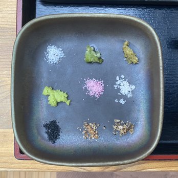 Ume Williamsburg - The Salts: truffle salt kizami wasabi yuzu kosho fresh wasabi sea salt river salt charcoal salt ghost pepper licorice salt - Sushi Bars Near Me - Brooklyn, New York