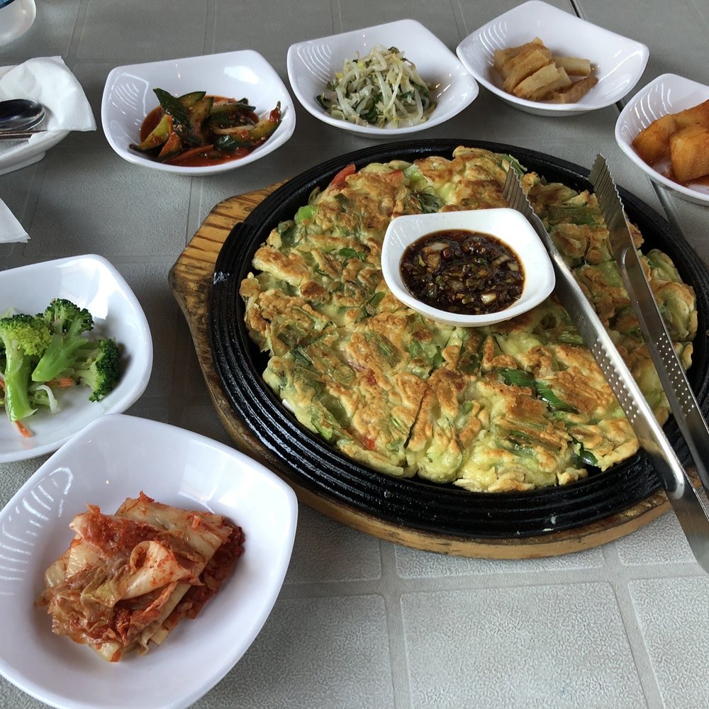 Seafood pancake, Korean side dishes Seafood pancake, Korean side dishes