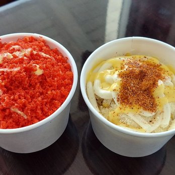 Mis Pinchis Tacos - Elote in a cup with and without hot cheetos - Mexican Near Me - Yermo, California Mis Pinchis Tacos - Elote in a cup with and without hot cheetos - Mexican Near Me - Yermo, California