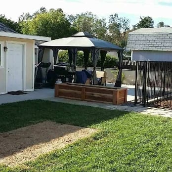 Re-Leaf Landscape - after, dg in center of grass for our fire pit, dog run area off to the right corner - Landscaping Near Me - Winchester, California Re-Leaf Landscape - after, dg in center of grass for our fire pit, dog run area off to the right corner - Landscaping Near Me - Winchester, California