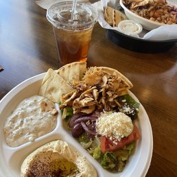 Mediterranean Platter and Chicken Bowl