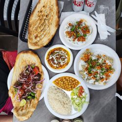 Dunya Kabob RVA - Deluxe Kabob, chickpeas, eggplant, mantu, aushak, and naan