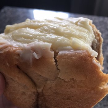 Hahn's Bakery - Cinnamon roll cracked on the sides because it's old. If it was made that morning it wouldn't be cracked it would be moist. - Bakeries Near Me - Geneva, Illinois