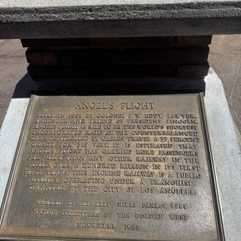 Angels Flight Railway - Historical Plaque - Trains Near Me - Los Angeles, California