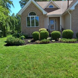 Nature's Choice Lawn Care - Full 10 foot shrubs removed from window view with new plants and mulching.