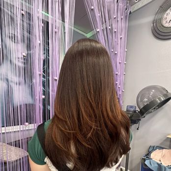 La GuGu Salon - Chocolate brown color, layered cut - Hair Salons Near Me - Milpitas, California