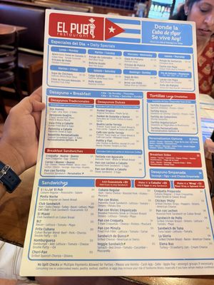 Menu photo 3 El Pub Miami, FL