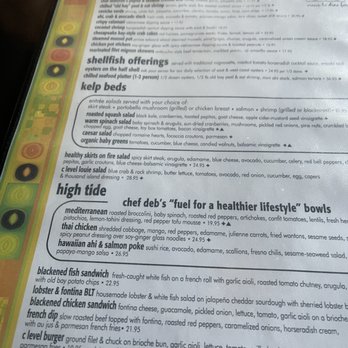 C Level - Menu - New American Near Me - San Diego, California