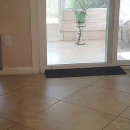 Newly installed doggy door.  We'll finish the trim work ourselves.