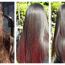 Mindfully Beautiful - Formaldehyde-free hair straightening/smoothing treatment for healthier hair and organic color /dark chocolate & red violet ombrè