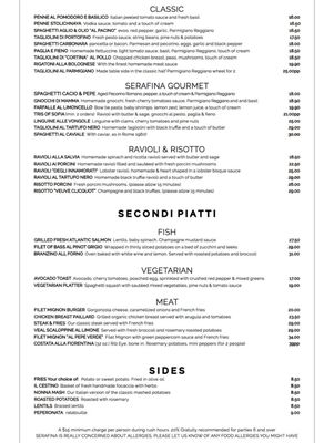 Menu photo 8 Serafina - West 105th New York, NY Menu photo 8 Serafina - West 105th New York, NY